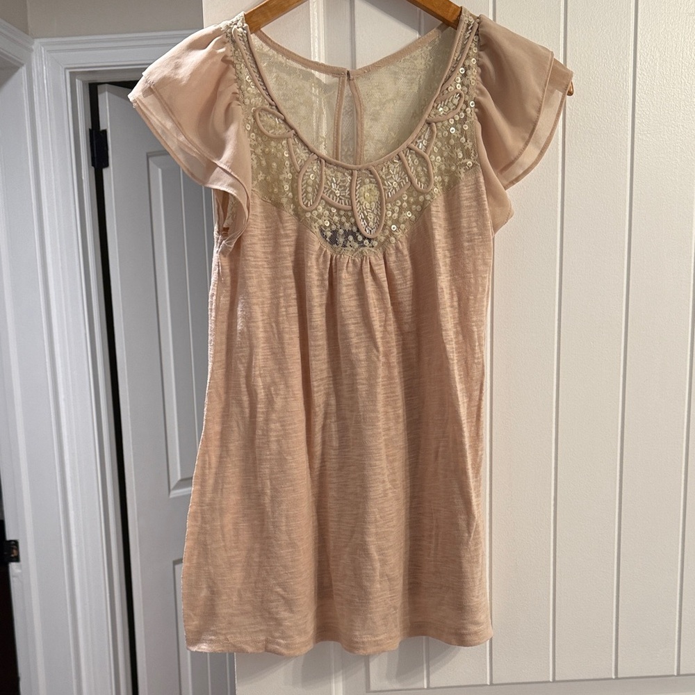 Vintage America Blush Embroidered Blouse